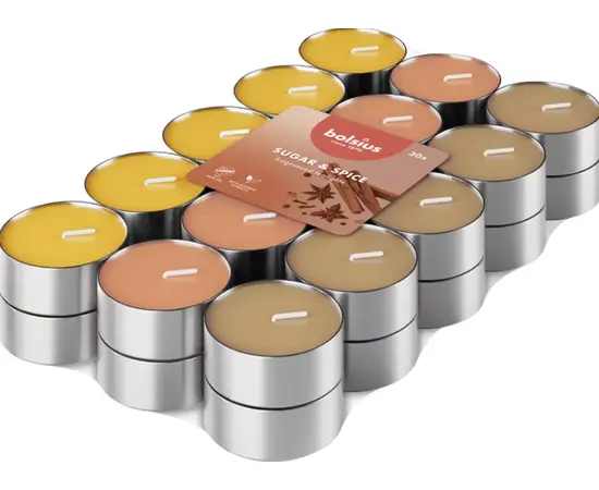 Свеча чайная ароматическая Bolsius Sugar and spice 3,5ч 30 шт