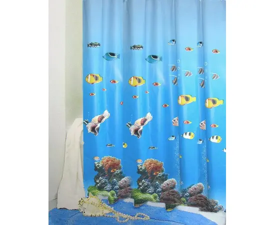 აბაზანის ფარდა Bisk PEVA SEA HORSE MULTI 200x180 სმ