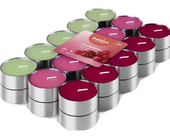 Candle tea scented Bolsius Cranberry 3.5 hours 30 pcs