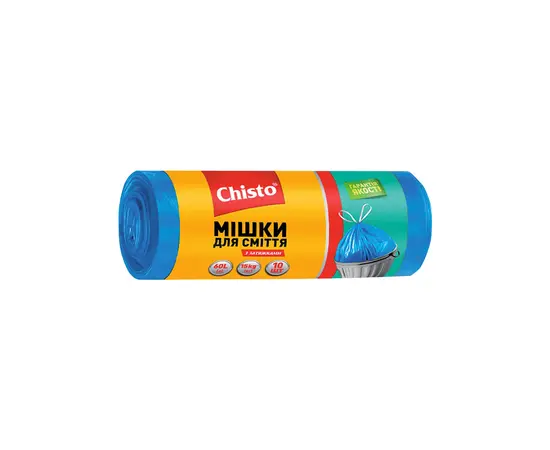 Пакеты для мусора с тесьмой Chisto Strong 60 л