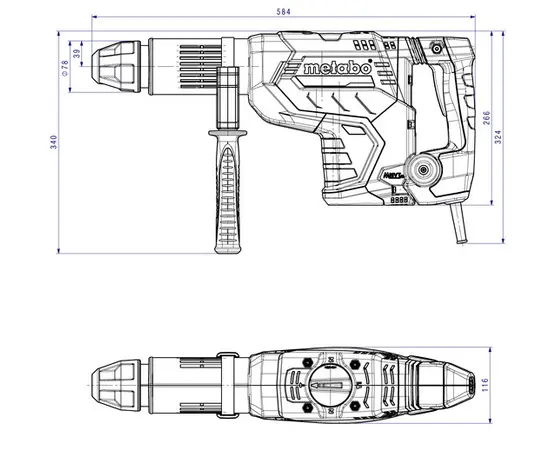 პერფორატორი Metabo KHEV 11-52 BL 1500W (600767500)