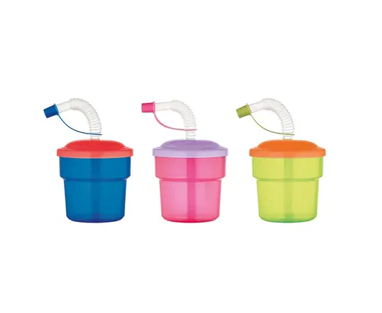 Plastic glass with straw Renga 221007 28706 250ml