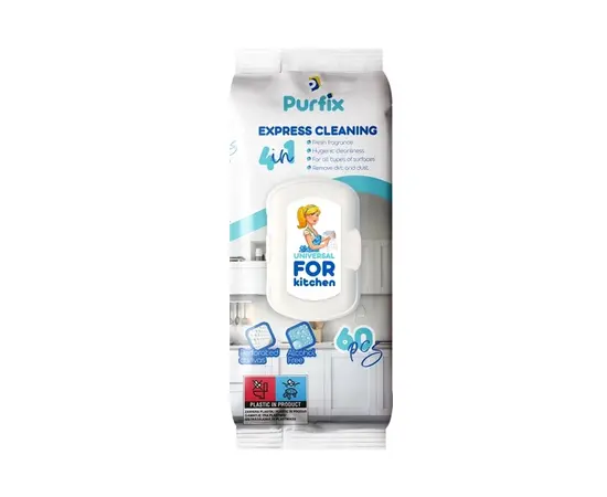სველი ხელსახოცები Purfix 60 ც სამზარეულოსთვის