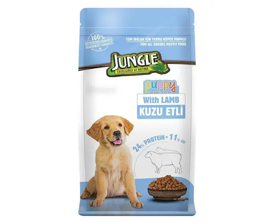 Корм сухой для щенков для всех пород Jungle мясо ягненка 15кг