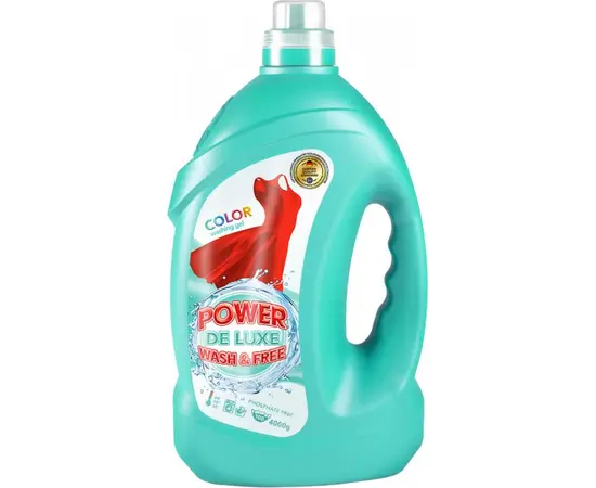 თხევადი სარეცხი საშუალება Wash&Free Power De Luxe ფერადი  4 კგ