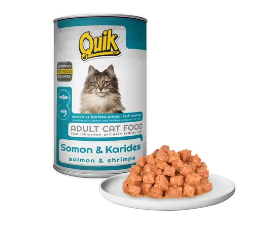 Консерва для кошек Quik лосось и креветки 415гр