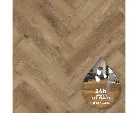 ლამინატი Classen Herringbone 63264 მუხა Las Negras 643x131x8 მმ AC4/32