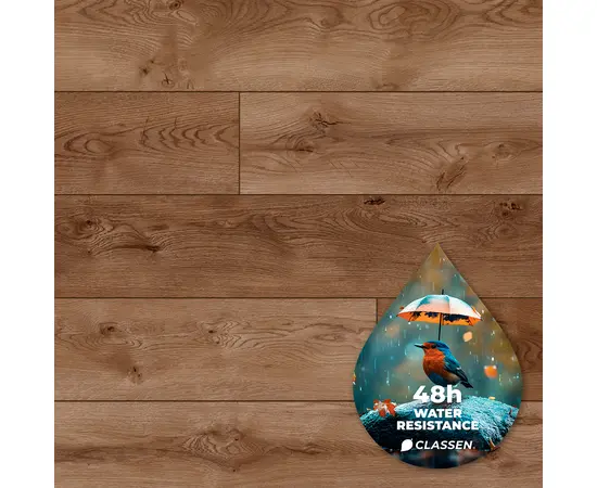 ლამინატი წყალმდგრადი Classen Story Aqua Protect 53344 4V AC5/33 მუხა Medina 1285x192x12 მმ