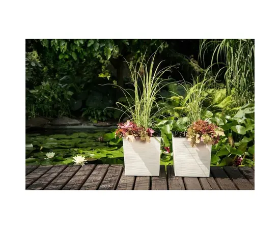 Горшок цветочный Lamela JUKA chisel planter white 25x25 см