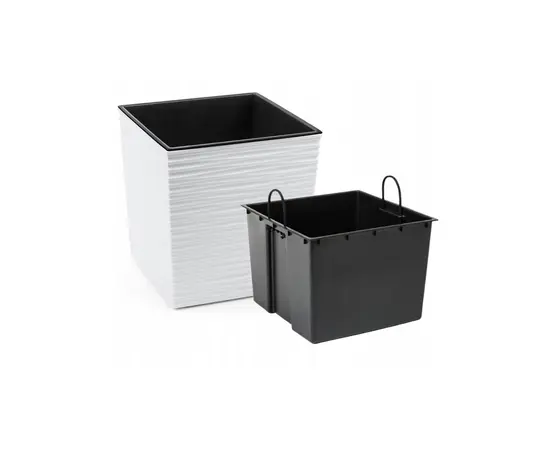 Горшок цветочный Lamela JUKA chisel planter white 25x25 см