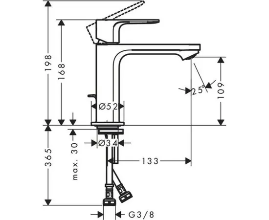 ხელსაბნის შემრევი Hansgrohe 72517670