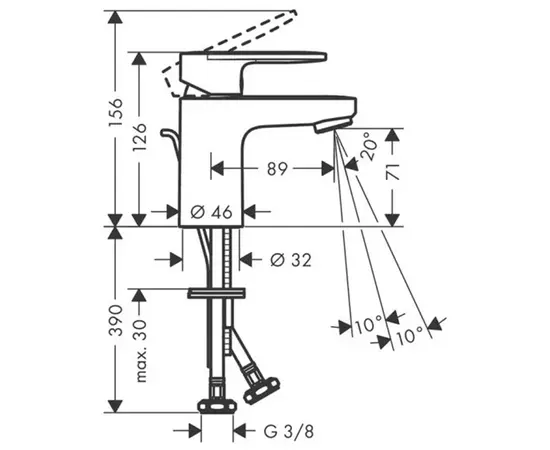 ხელსაბნის შემრევი Hansgrohe 71550000