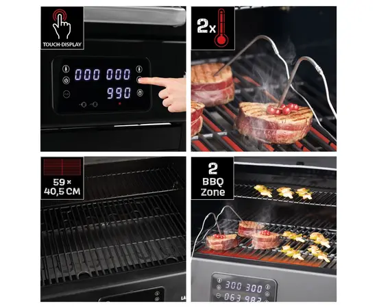 Electric grill E-GRILL electric bbq (3,200W) black + 2 cooking zones