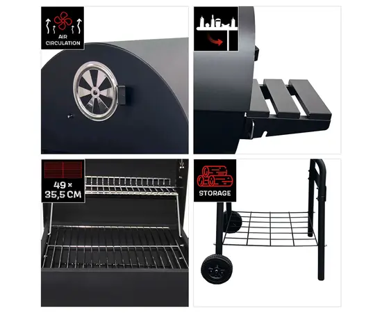 გრილი-ბარბექიუ BARREL charcoal bbq 550