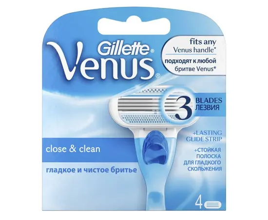 Replaceable shaving cartridges Gillette Venus Close & Clean 4 pc