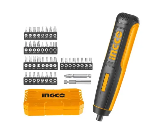 Cordless screwdriver with accessories Ingco CSDLI0403 4V