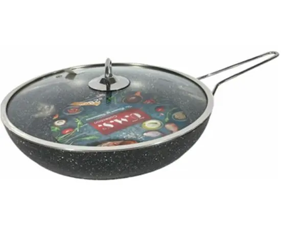 Frying pan granite black OMS 28x6sm 2,8л 3208 25223