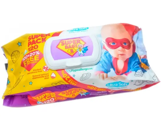 სველი ხელსახოცები Naturelle Super Baby SuperPack 120 ცალი
