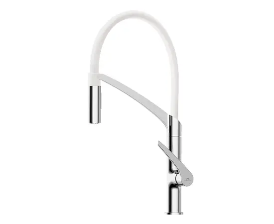 Kitchen faucet with silicone spout Rubineta Ultima-50 White/Chrome
