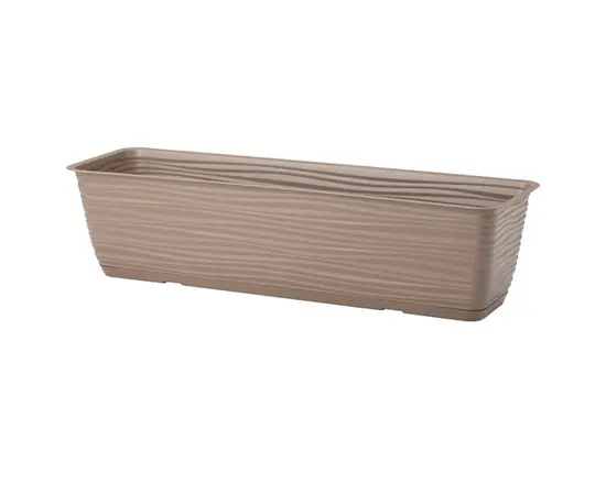 Flowerpot FORM PLASTIC Sahara box with saucer 60 taupe