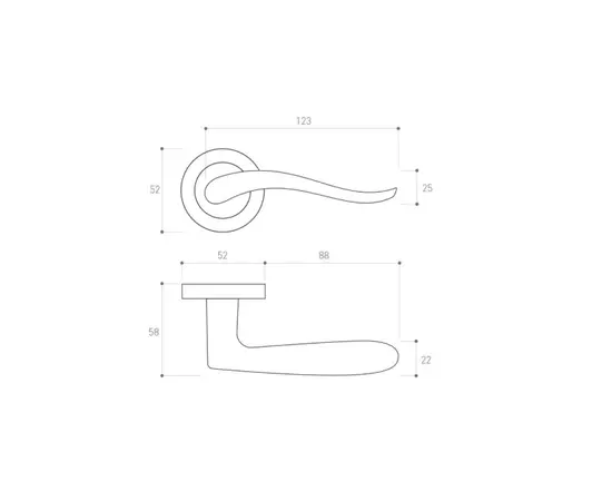 Door handle rossete Metal-Bud NICOLE VNON with plumbing SNOSW