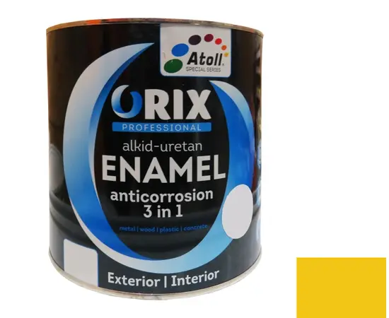 ემალი ანტიკოროზიული Atoll Orix Color 3 in 1, 2 ლ ყვითელი RAL 1003