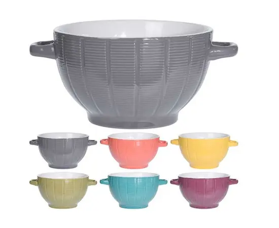 თეფში სუპის Koopman 680მლ STONEWARE 6ASS