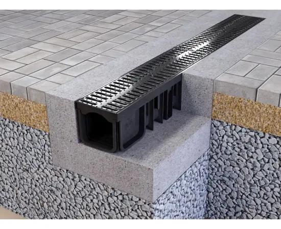 Drainage tray Devorex XDRAIN A15 130/90 black with PP lattice 0.5 m