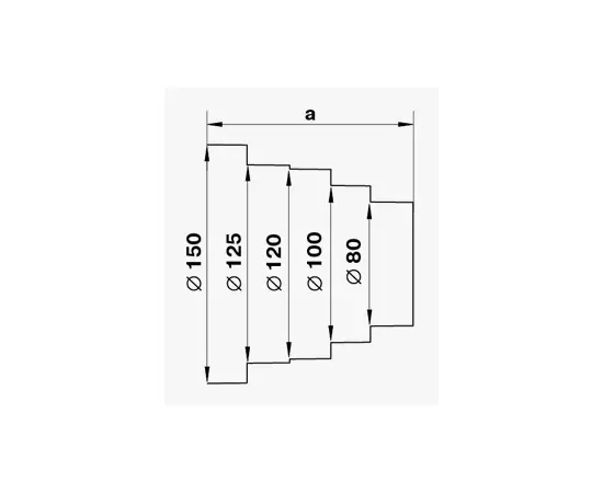 Air duct connector 310 Domovent 80x100x120x25x150 mm