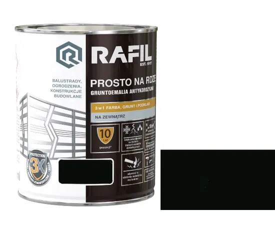 Эмаль на ржавчину Sniezka Rafil полуматовый черный 0.75 л