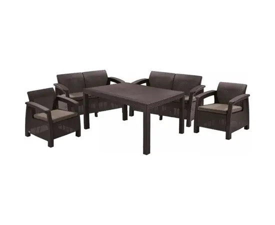 Set of garden furnitiure Allibert CORFU II FIESTA whisky brown