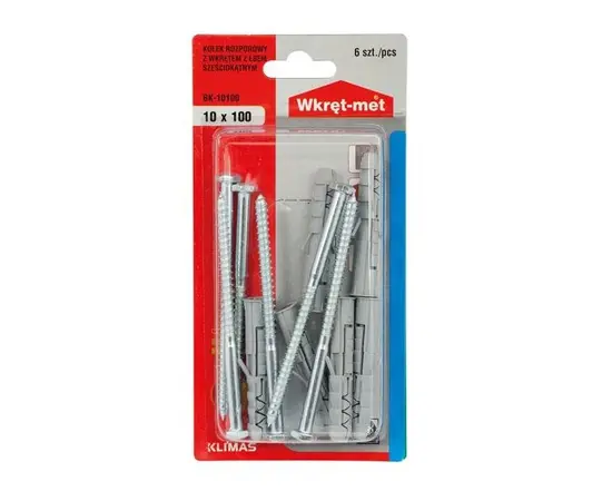 Expansion plug with countersunk hex head wood screw Wkret-met BK-10100 10x100 mm 6 pcs