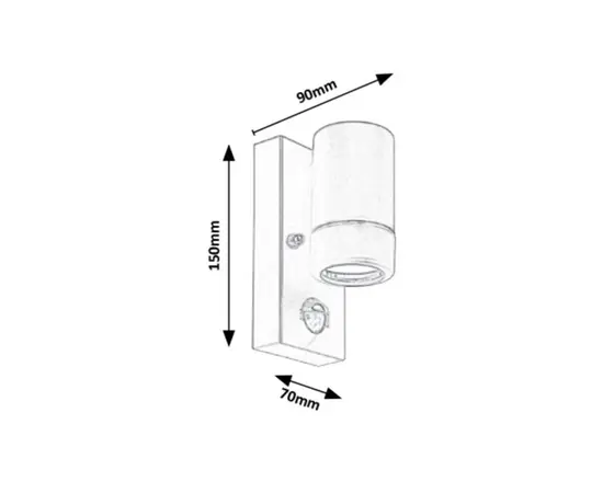 Wall lamp with motion sensor Rabalux Medina 8834 IP44 GU10 1x MAX 10W