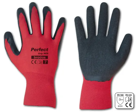 ხელთათმანი PERFECT GRIP RED ლატექსი, 11, BRADAS  RWPGRD11