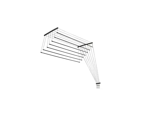 Ceiling clothes dryer black aluminum 2 m