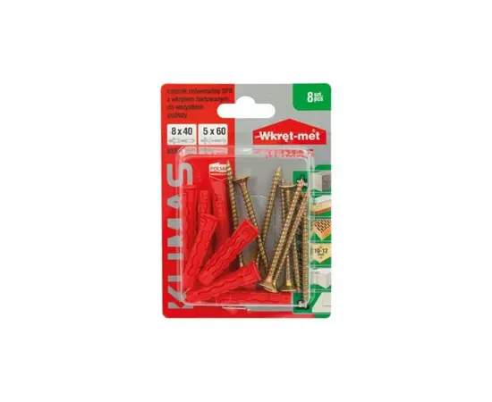 Universal dowel with screw Wkret-met BSFXP-08040060 8pc.