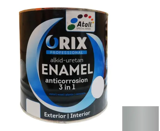 ემალი ანტიკოროზიული Atoll Orix Color 3 in 1, 2 ლ ვერცხლისფერი RAL 9022