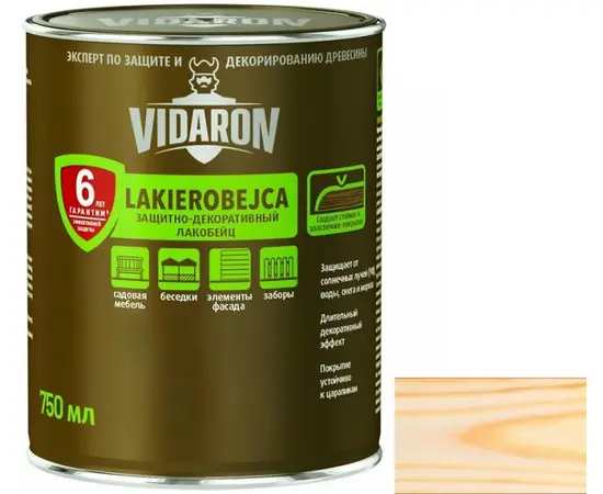 Пропитка по дереву Vidaron Lakobeyc 750 мл L01 бесцветный