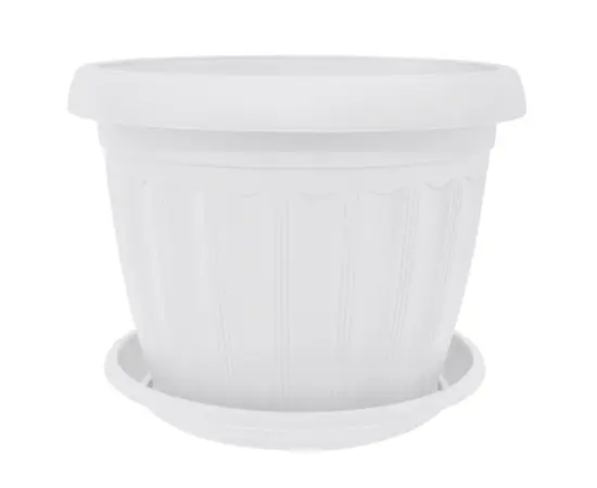 Пластиковый горшок с подставкой Aleana Терра 12x9 белый