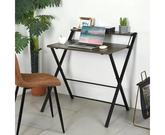 Компьютерный стол MEGAN TEAKW 81,5x70x82,5см черный, коричневый