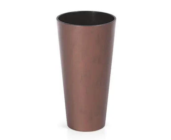 Plastic pot for flowers Prosperplast TUBUS SLIM CORTEN DTUSC 7601U 300 mm steel