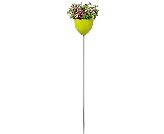 Outdoor plastic pot on the leg Scheurich 210 Skypot Bright green