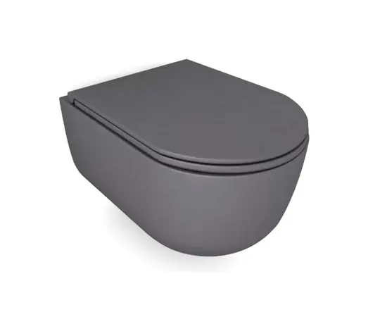 Унитаз подвесной с крышкой GALASSIA Dream Matt grey 52x36 cм