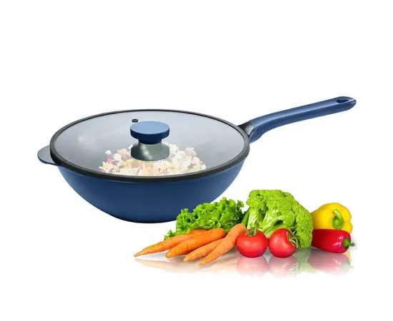 Ambition Wok Pan Qualum Ceramic Cobalt 30 cm
