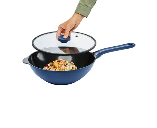 Ambition Wok Pan Qualum Ceramic Cobalt 30 cm