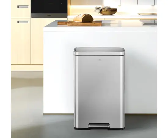 Metal Trash Bin Silver Ekoflora 50L