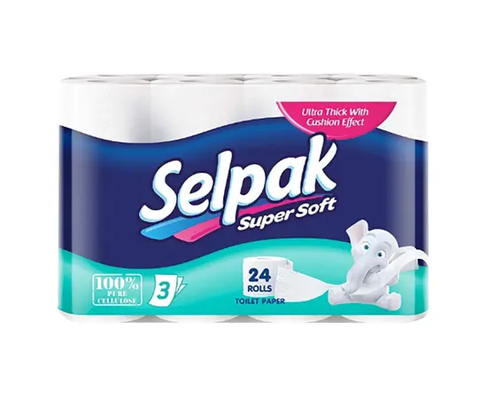 Туалетная бумага SELPAK 3 х слойная 24 шт