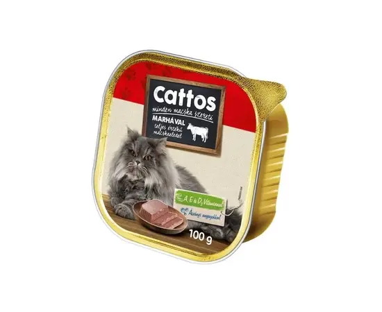 Корм для кошек паштет Cattos 100г с говядиной