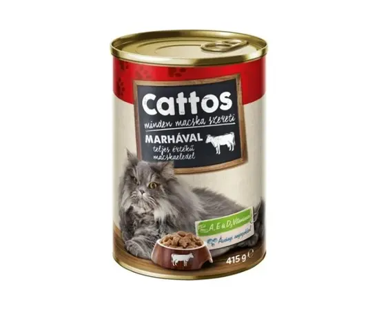 კატის სველი საკვები Cattos 415გ საქონლის ხორცით