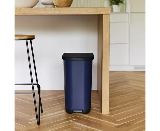 Waste bin with pedal Rotho RIBO blue 35 l